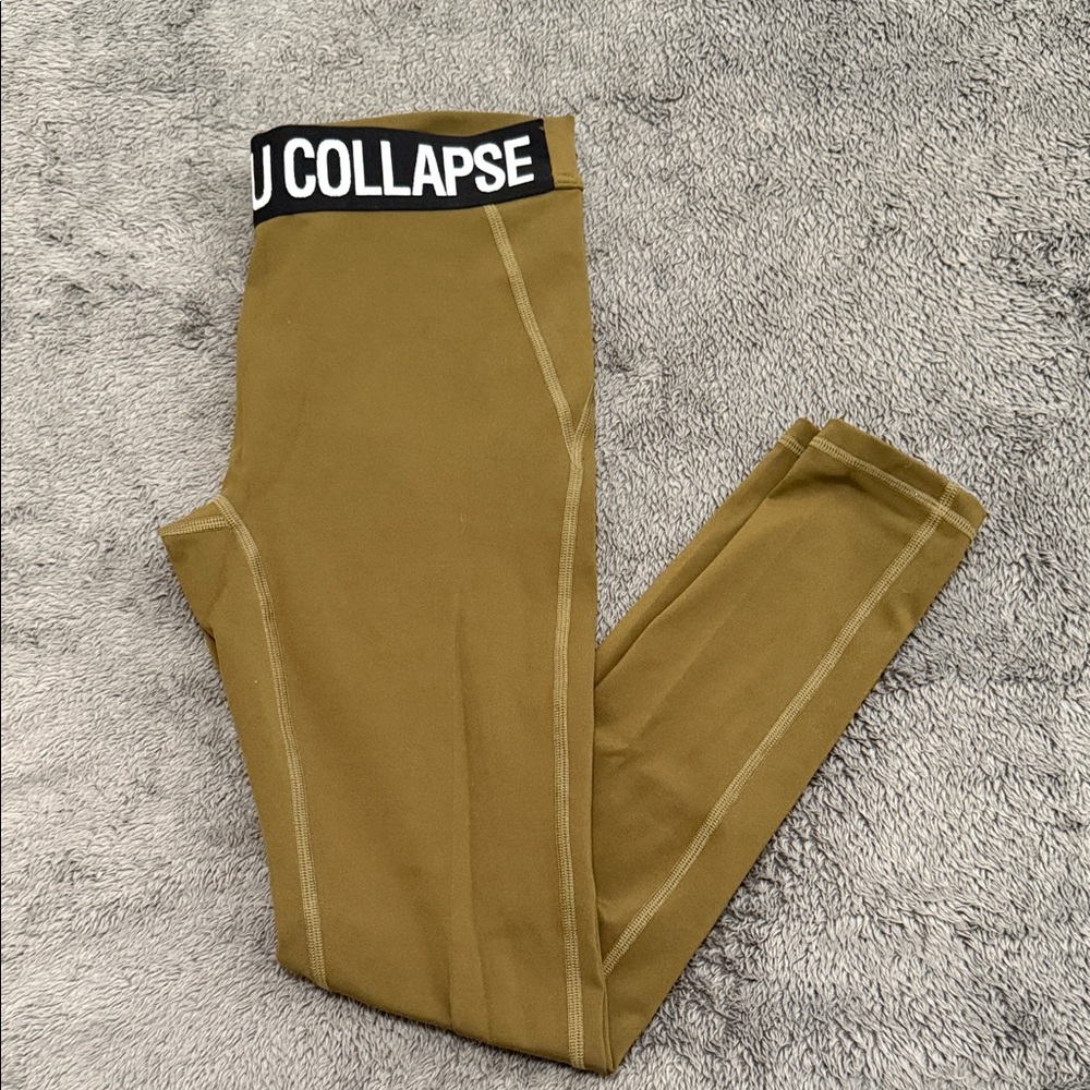 Til You Collapse Olive Green Leggings